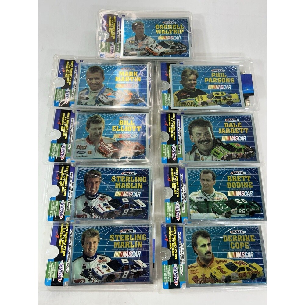 1993 MAXX Premiere Edition Jumbo 3.5x5 Chrome Racing Cards Lot of 9